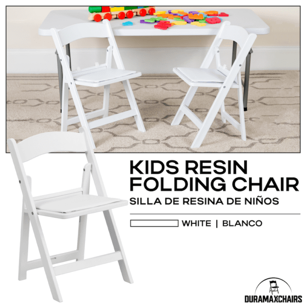 Kids White Resin Folding Chair