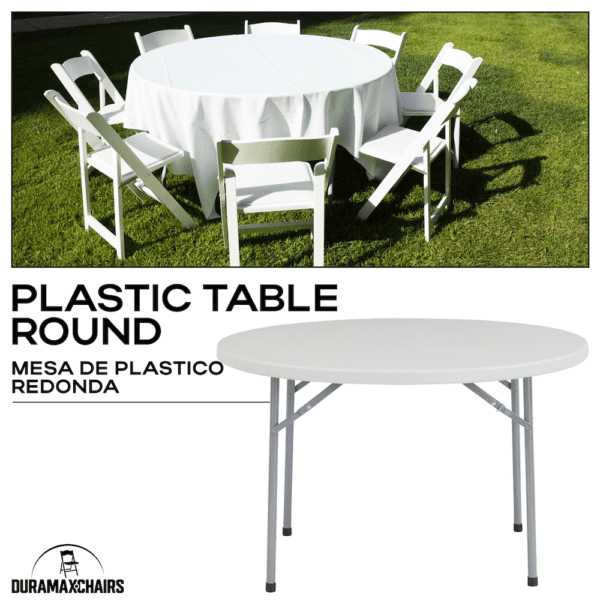 60" Round Plastic Folding Table