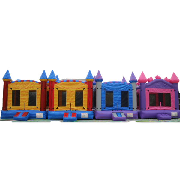 Introducing our premium line of commercial grade inflatables, designed to elevate the joy and excitement at any event! Perfect for rental businesses, these Inflatables are built with durability, safety, and endless fun in mind. Here's why our Inflatables stand out: 15' x 15' Modular Castle House inflatables