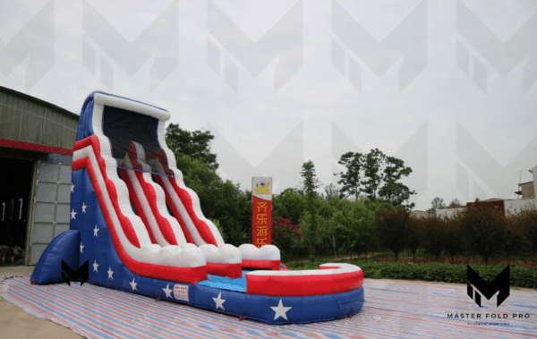 33ft Stars & Stripes Lane Water Slide #100 - Image 3